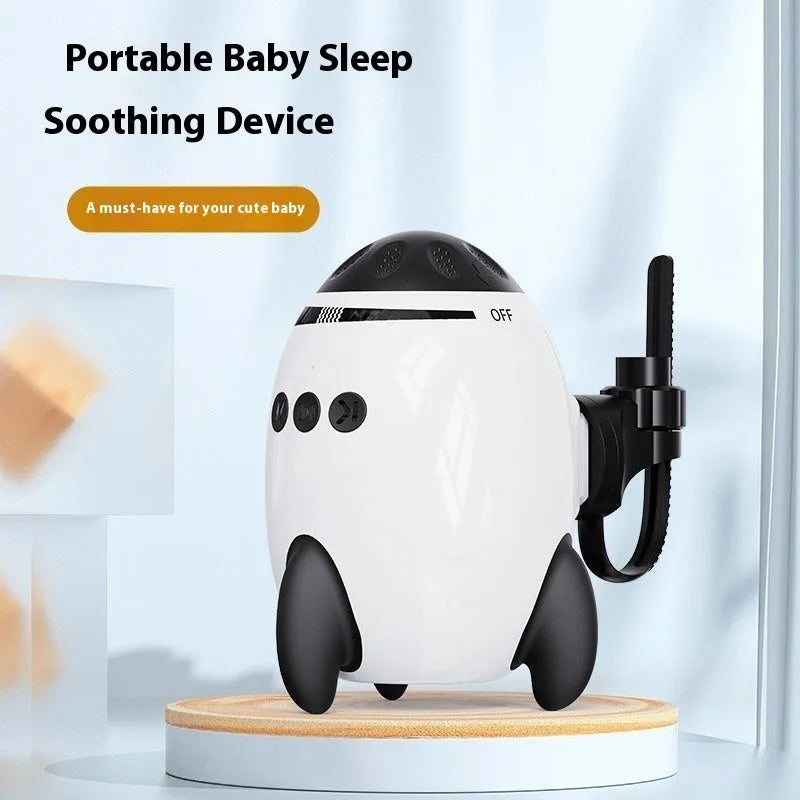 White baby stroller shaking device with Bluetooth and automatic shaking functions