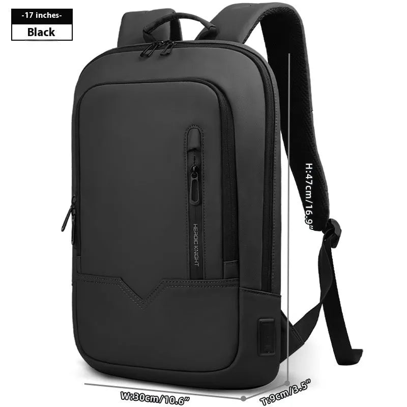 Solid colour lightweight polyester backpack with USB charging port on side, shown in multiple colour options.