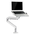 Aluminium alloy laptop stand with adjustable air pressure arm bracket in black and silver colours