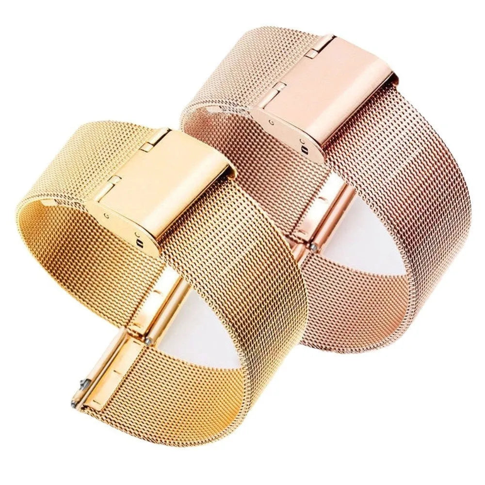 Milani Silk woven stainless steel watch band showing natural pattern in silver colour