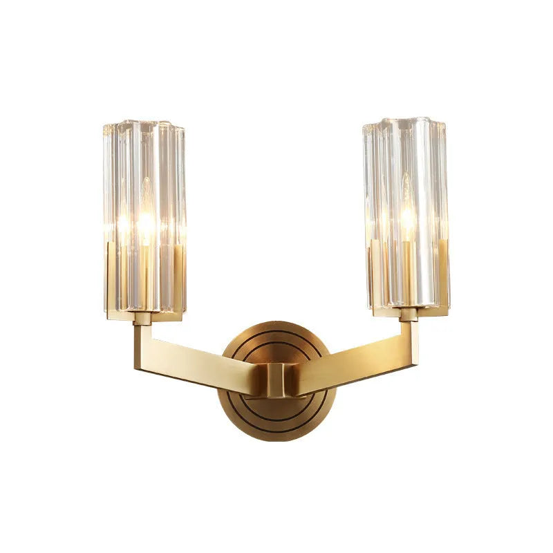 Copper wall lamp with minimalist Nordic design for bedside lighting