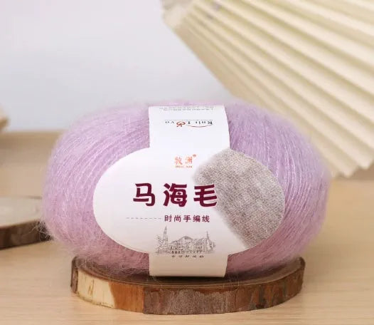 Mohair wool ball for DIY scarf knitting kit with Inverness thread in multiple colour options