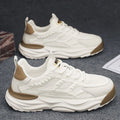 Men's white and black breathable mesh casual shoes with round toe in sizes 39 to 44