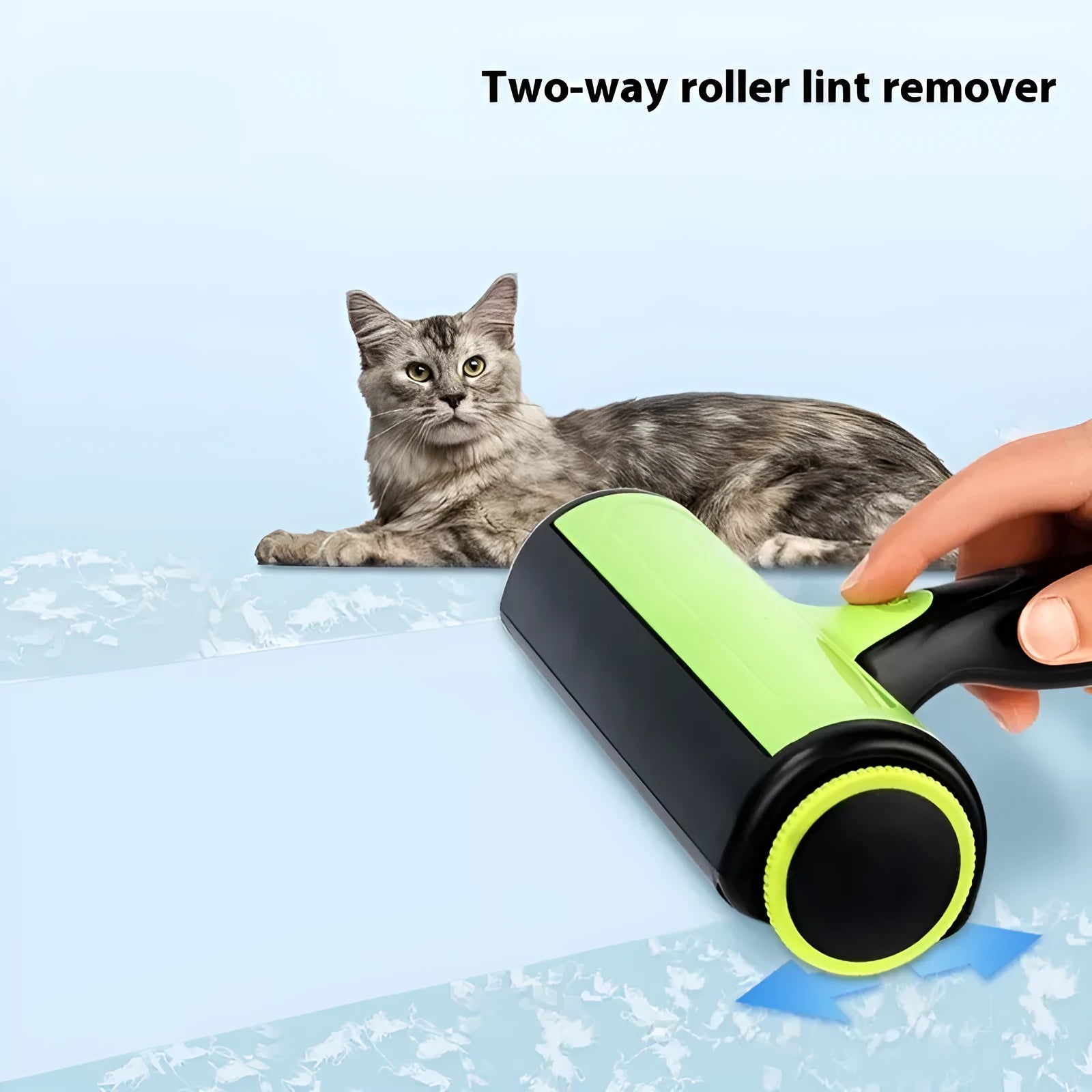 Automatic cleaning pet hair lint roller with two-way rotating sticky brush for sofa cleaning
