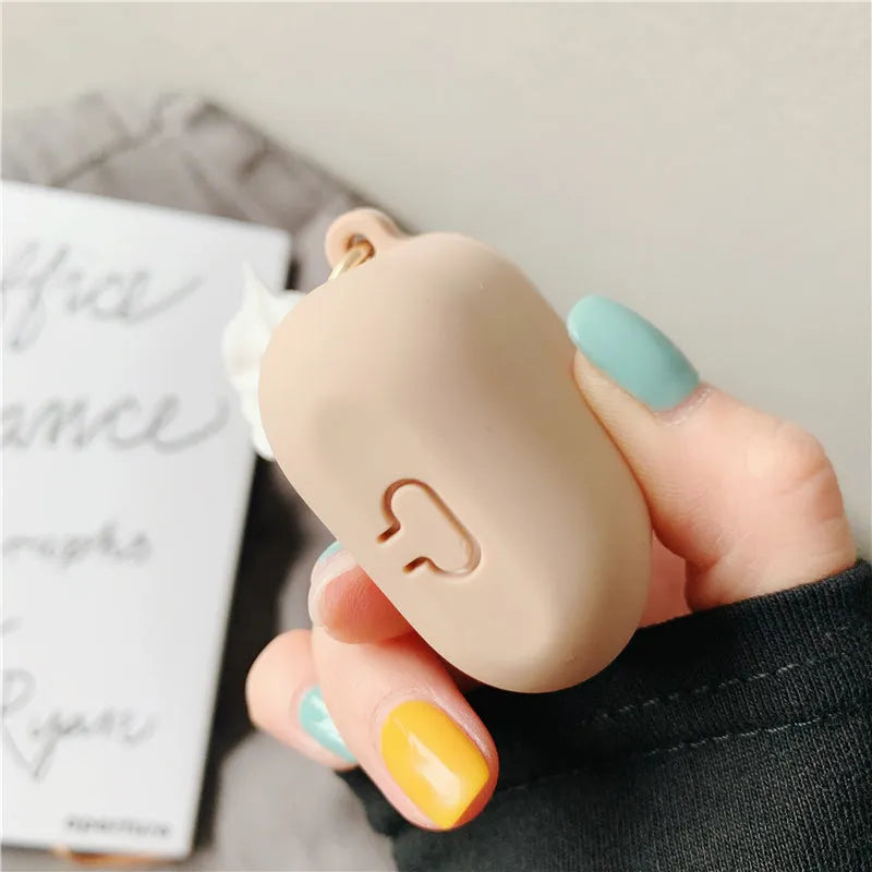 Silicone protective case for Apple AirPods 2 wireless earbuds with cylinder ice cream design