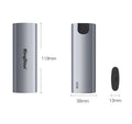 Grey USB 3.0 mobile external solid state drive with compact dimensions