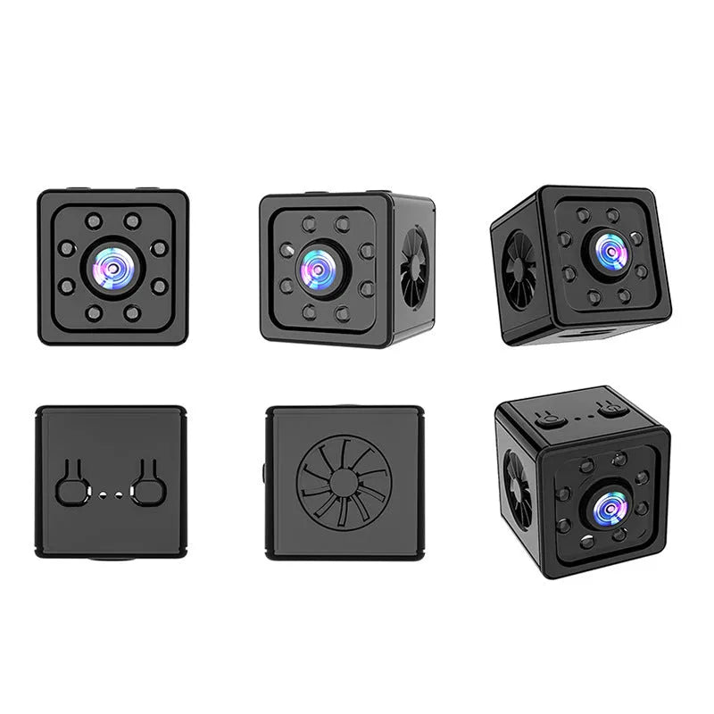 Black ABS sports camera cube measuring 26cm with mounting bracket