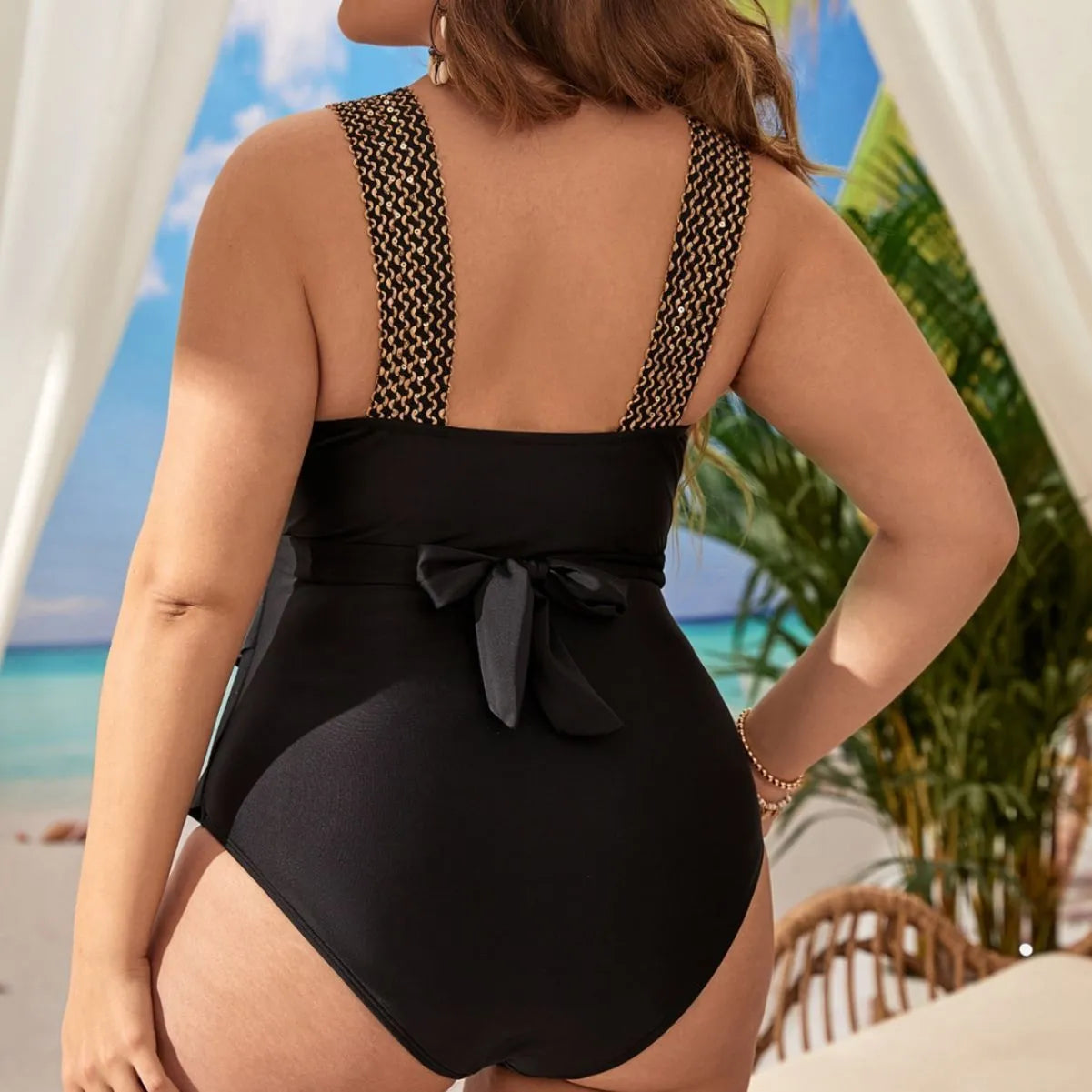 Women's sleeveless one-piece swimsuit with chest pad in various colours and plus sizes.