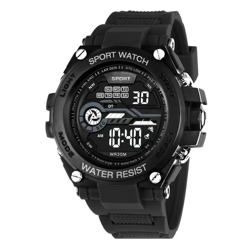 Fashion digital electronic watch for teenagers shown in one of ten available colour variants
