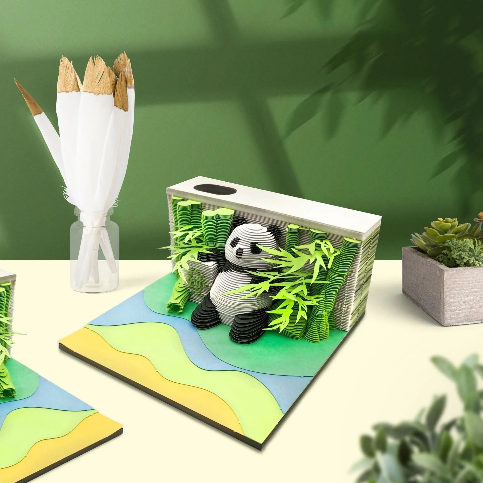 3D sticky note paper carving notepad with tear-off pages and decorative ornament design