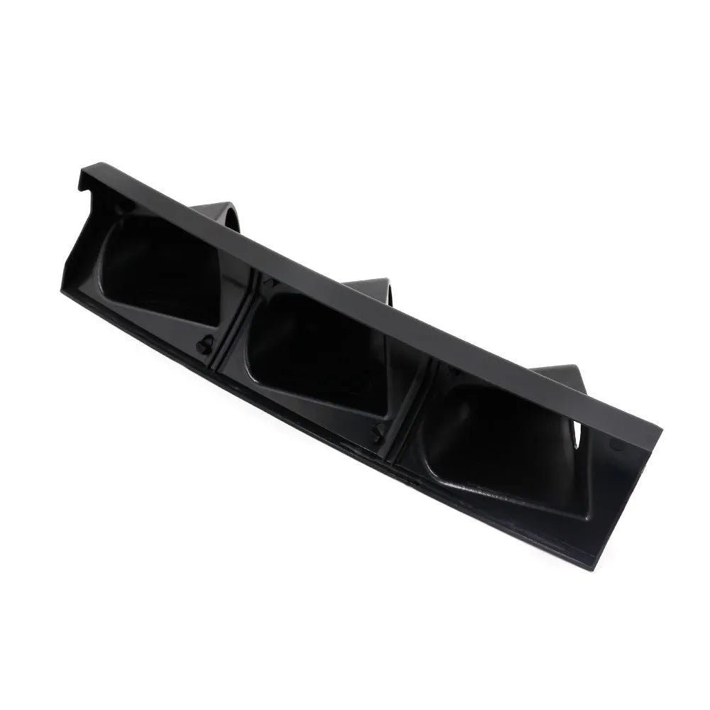 Black three-hole car instrument mounting rack for 52mm gauges in right-hand drive vehicles