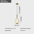 Copper modern minimalist bedside chandelier for bedroom ceiling.