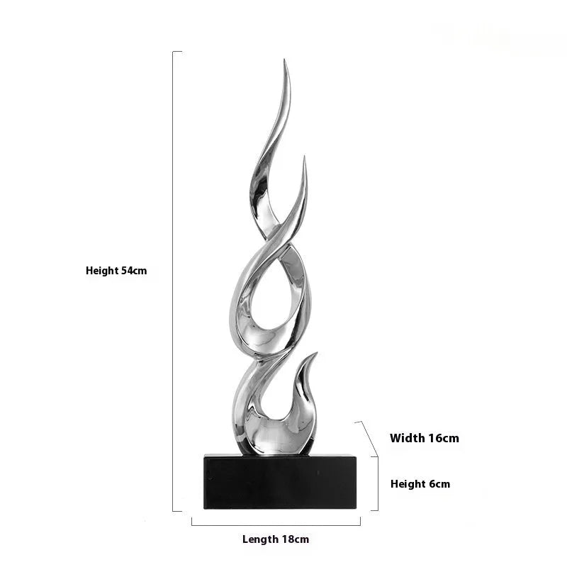 Resin high-rise festival ornament in modern minimalist style with metallic finish