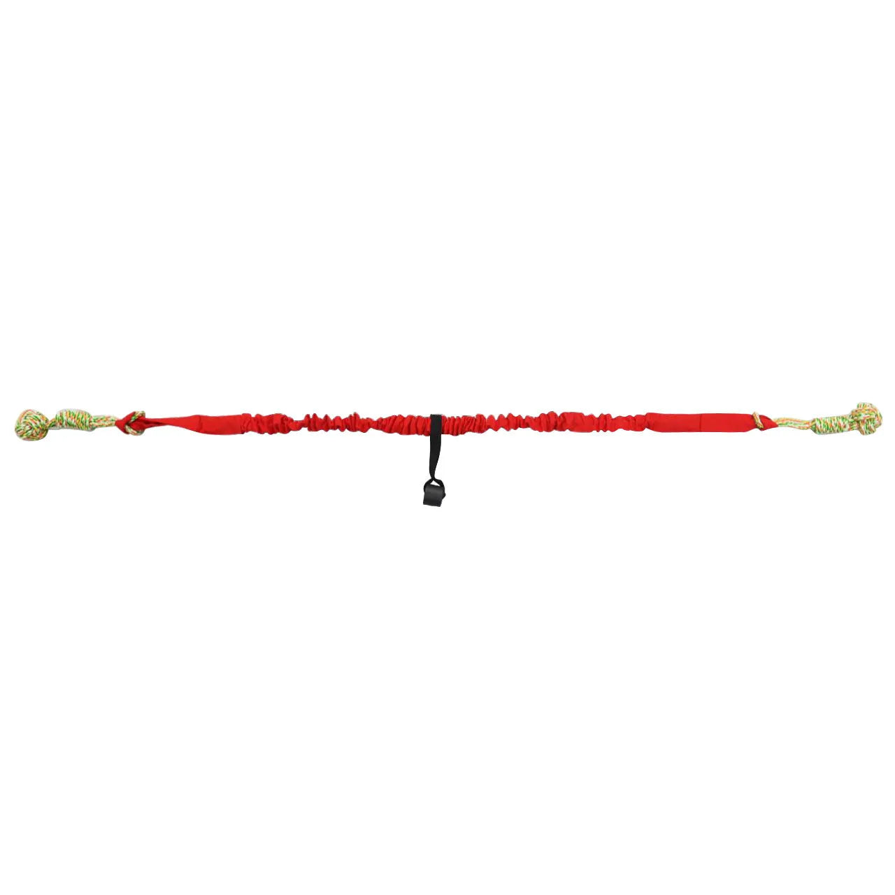Hand-woven cotton tug rope dog toy in black, grey, or red colour.