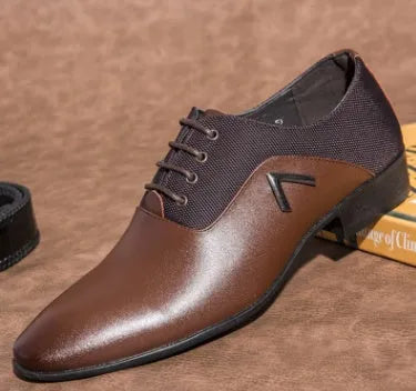 Men's black Oxford shoes with a low upper, made from artificial PU leather with a rubber sole.