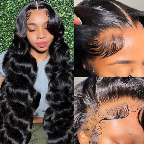 Black medium-long curly synthetic full-head wig with natural wave pattern