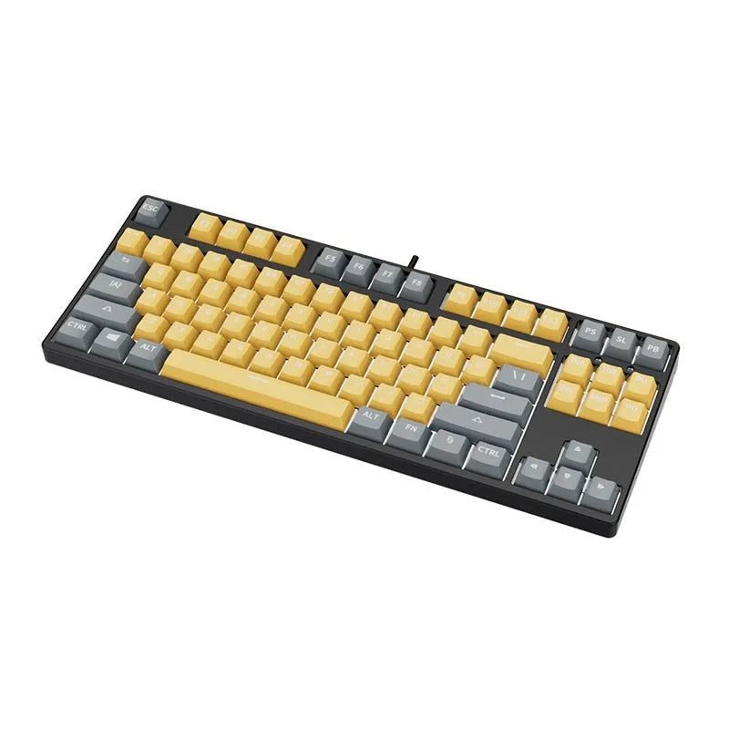 87-key mechanical gaming keyboard with dual-colour keycaps and hot-swappable switches