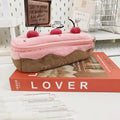Korean style Cherry Cake design plush velvet pencil bag for pen organisation