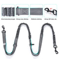 Black nylon dog walking waist bag with attached leash and collar for outdoor training