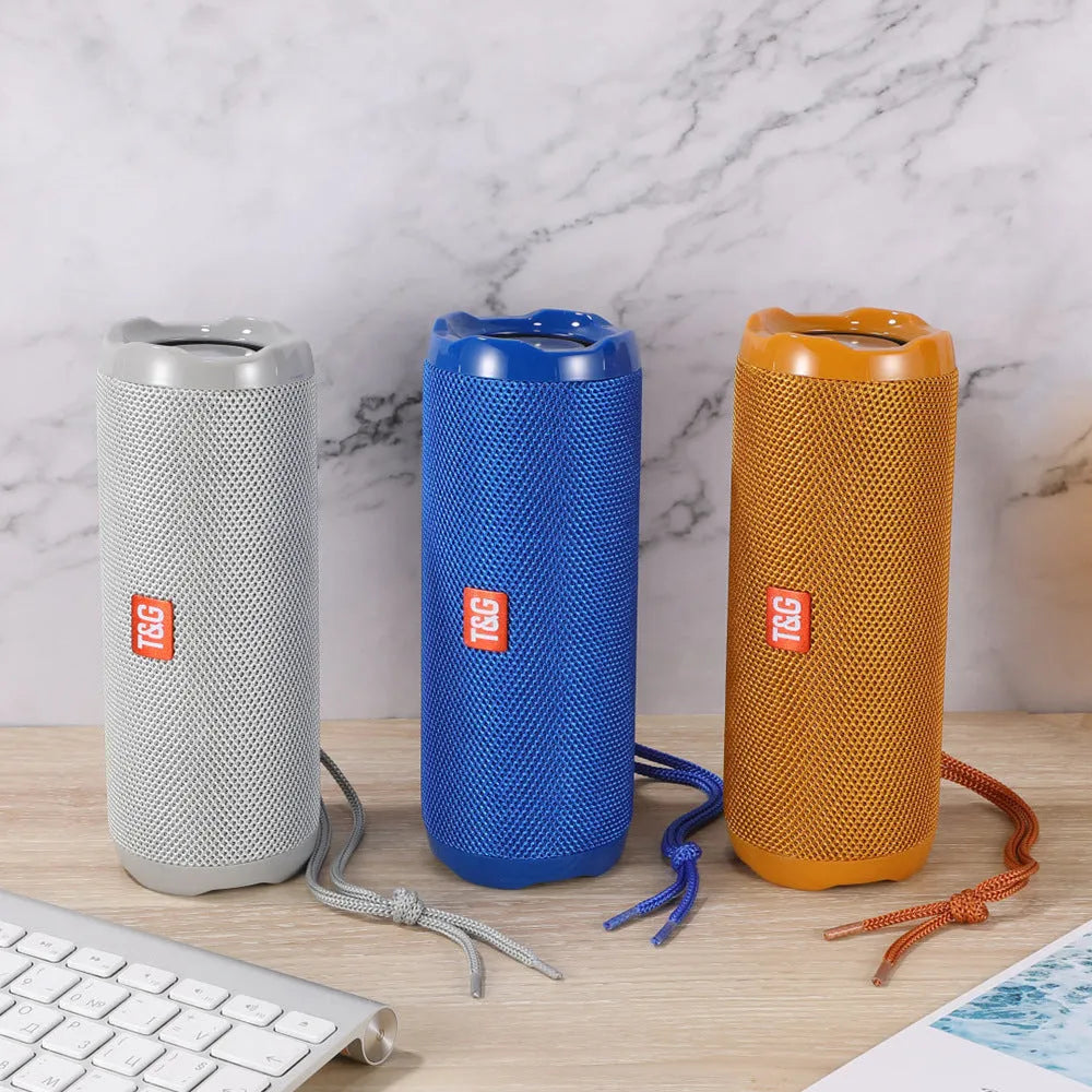 Fabric portable Bluetooth speaker with card holder in multiple colour options