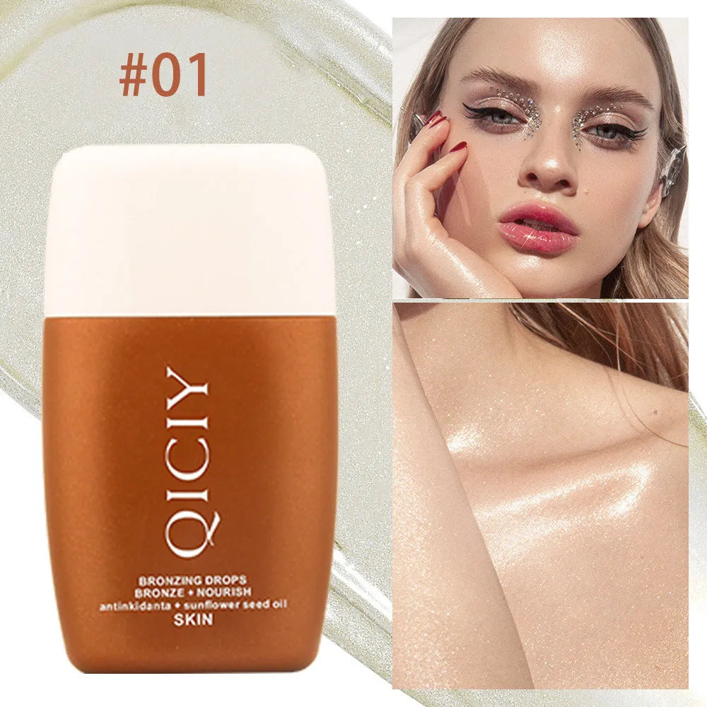 30ML bottle of Body Highlight Contour Liquid for face and body brightening in four shade options