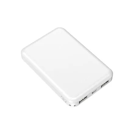 Black and white electric heating vest power bank with dimensions 97x64x14mm.