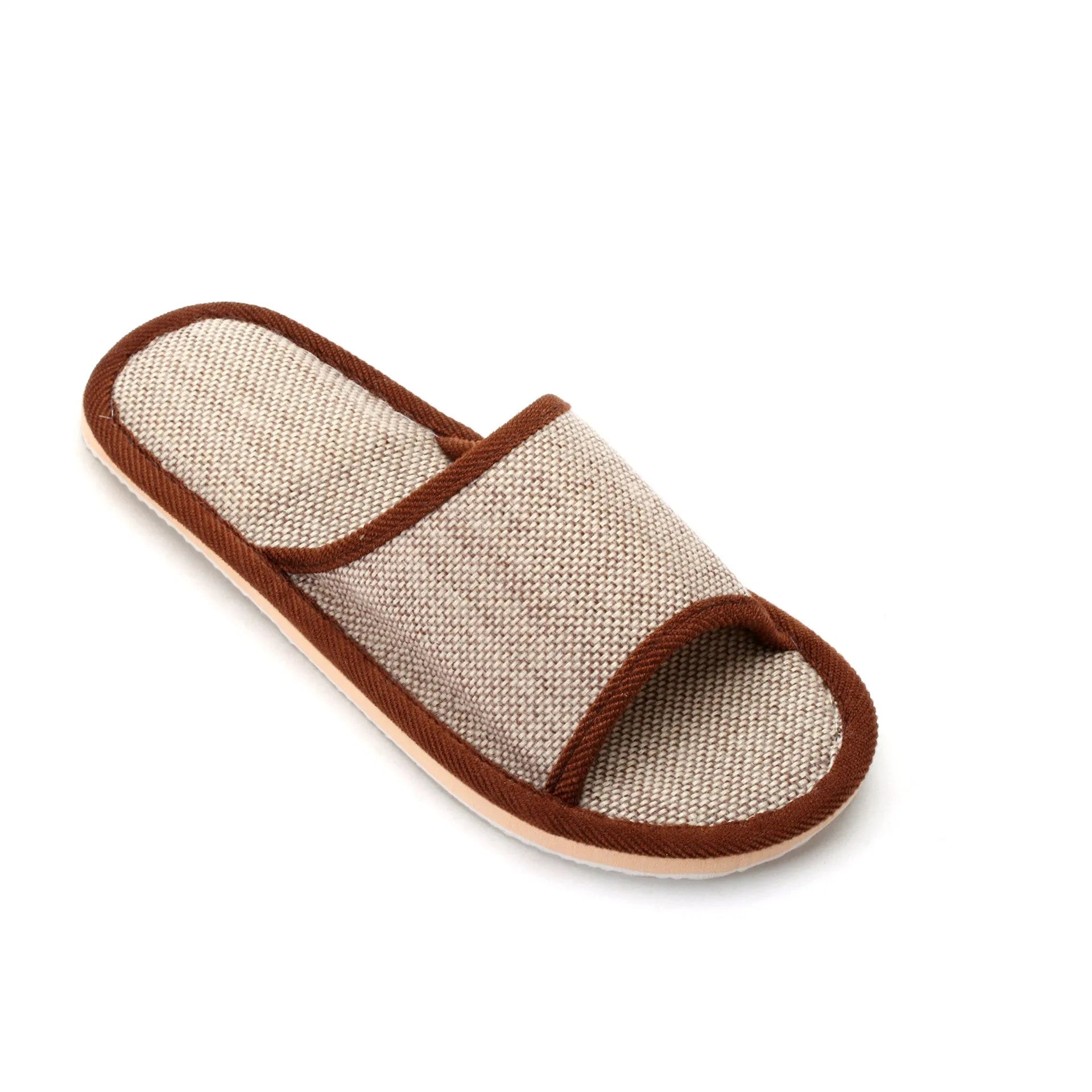 Women's linen open toe slippers in multiple colours with thickened sole