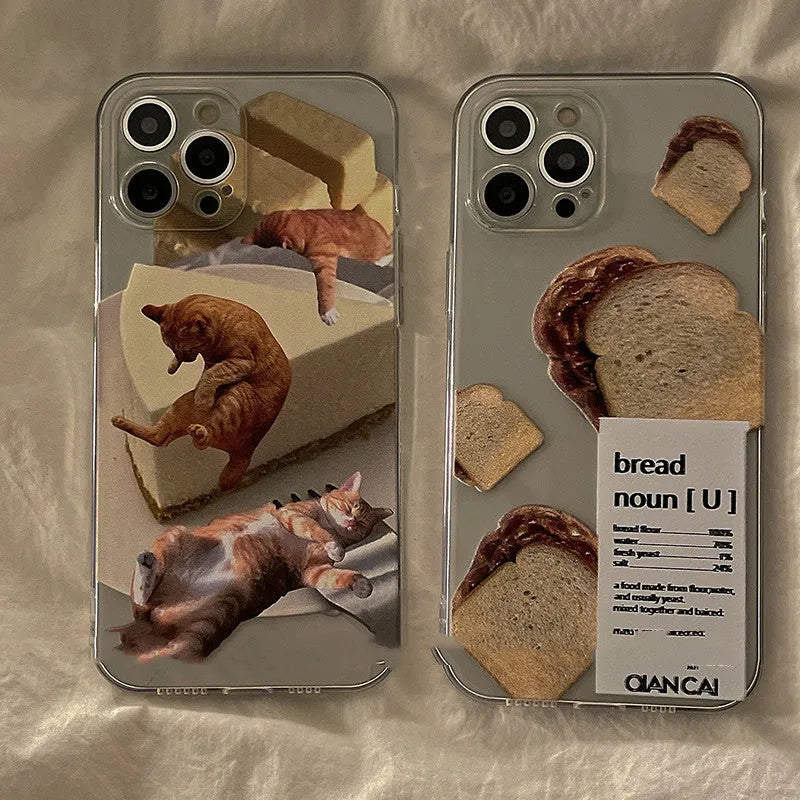 Fully wrapped silicone anti-drop phone case in cat design for iPhone 13 Pro Max