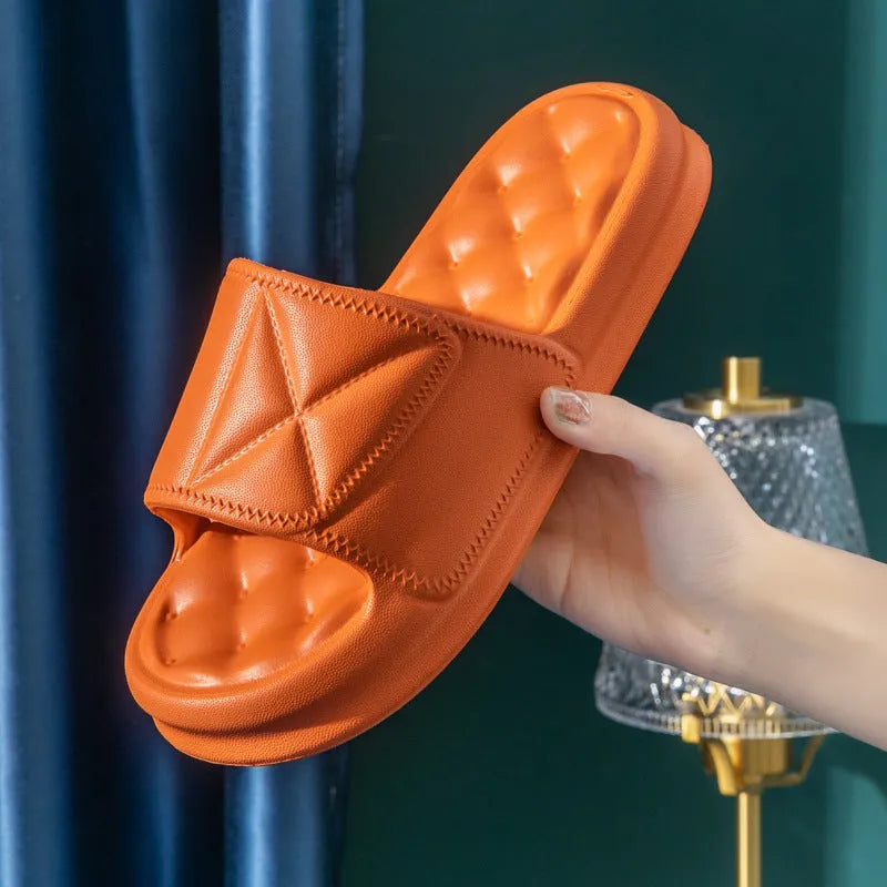 EVA bathroom slippers in five colours with thick non-slip soles for indoor use