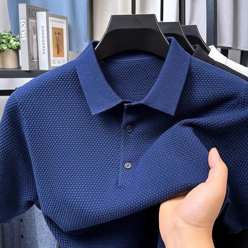 Men's loose fit cotton short sleeve sweater in multiple colours on size chart