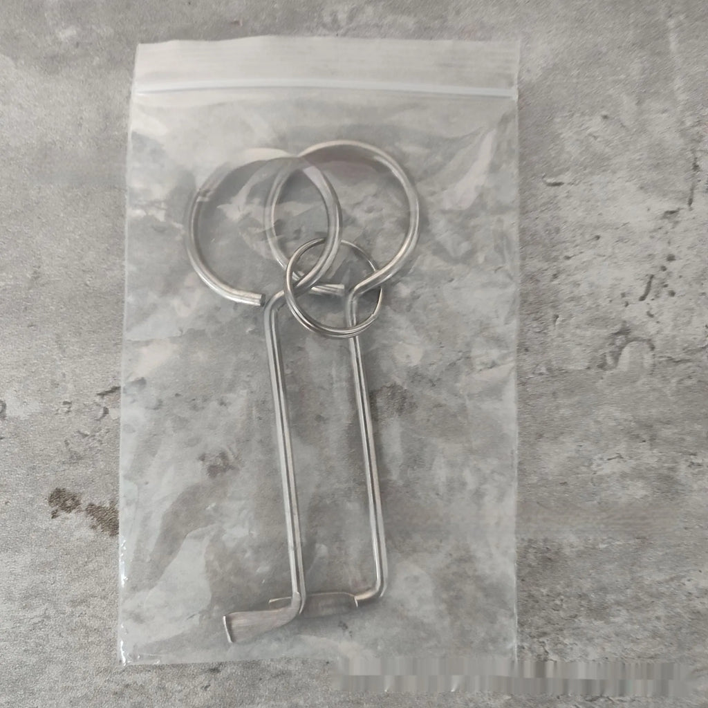 Two alloy wrench tools from portable household maintenance set