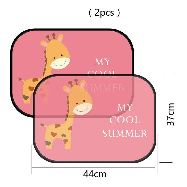 Electrostatic adsorption car side window sunshade with animal design