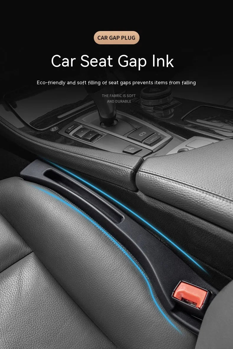 Waterproof plastic car seat gap storage box with handle between vehicle seats