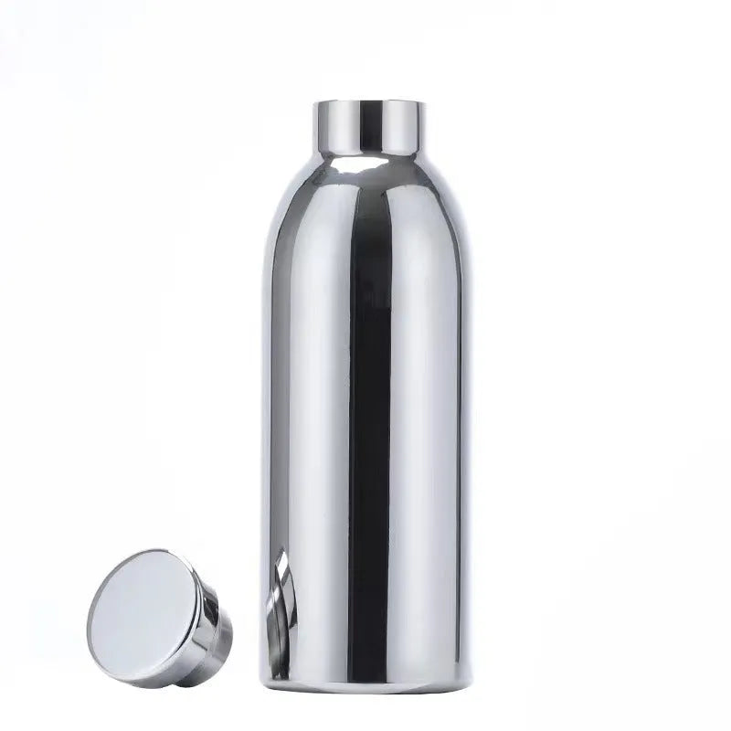 304 stainless steel double-layer vacuum insulated milk bottle 500ml in black finish with small mouth tumbler shape