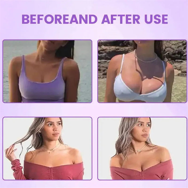 Breast enhancement chest patches with collagen and hyaluronic acid for skin tightening