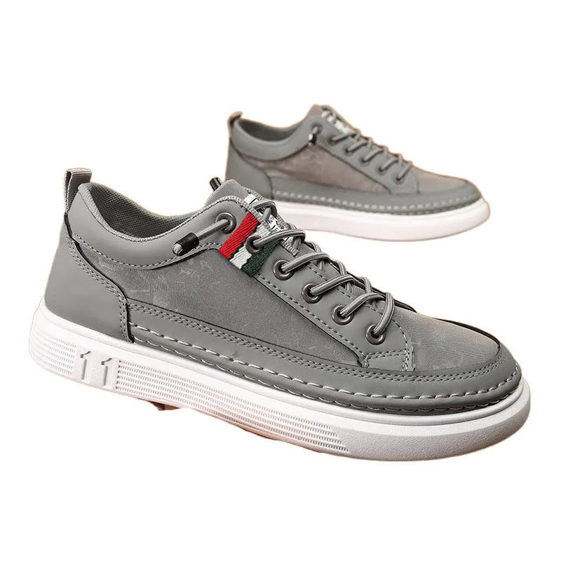 Men's casual bandage-style sneakers in high-top design with round toe and PVC sole