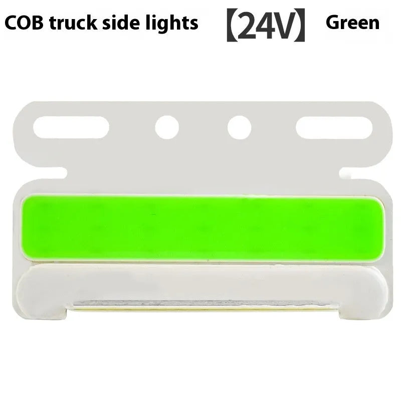 COB LED truck side marker light with aluminium housing in red, yellow, green, blue, or white.