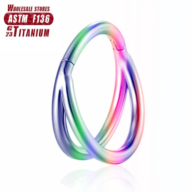 F136 titanium alloy nose ring body jewellery in silver, gold, rose gold, black and colourful finishes