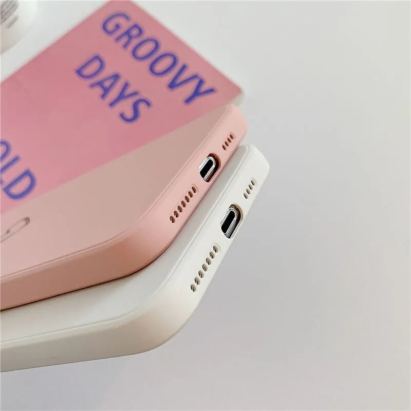 Slim TPU silicone mobile phone case for Apple iPhone in a solid colour, shown from the back.