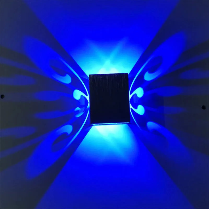 Modern aluminium butterfly wall lamp with remote control for colour changing options