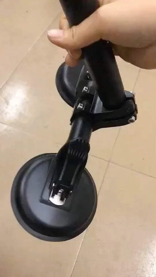Black off-road car sucker base with rubber disc body for windscreen mounting of flagpoles