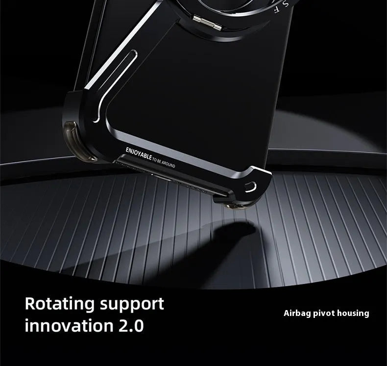 iPhone 17 Pro Max metal phone case with magnetic bracket in electroplated finish
