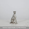 Leopard resin ornament in American leopard colour, available as large statue, small statue, or walking posture design