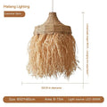 Retro Southeast Asian style restaurant chandelier with woven wild vetch and willow construction, 50cm diameter