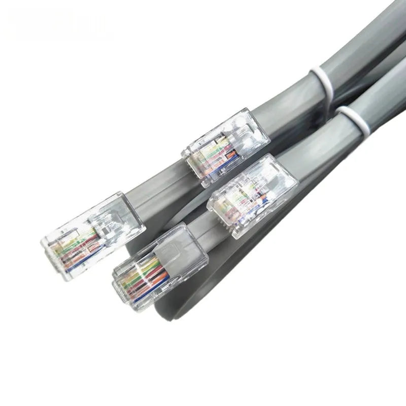 Silver gray CAT6 Ethernet network cable with RJ45 connectors, 2 metres long