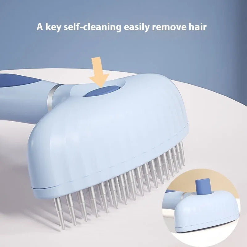 Stainless steel double row dog grooming comb in light blue and white colour options