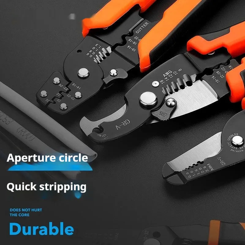 Fully automatic wire stripping pliers for electricians with box mounting