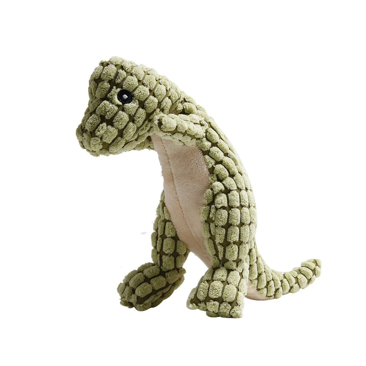 Sound-making bite-resistant dog chew toy in grey, green or orange for puppies and large breeds