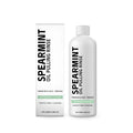 100ml bottle of spearmint oil pulling mouthwash rinse with natural peppermint and clove oil ingredients
