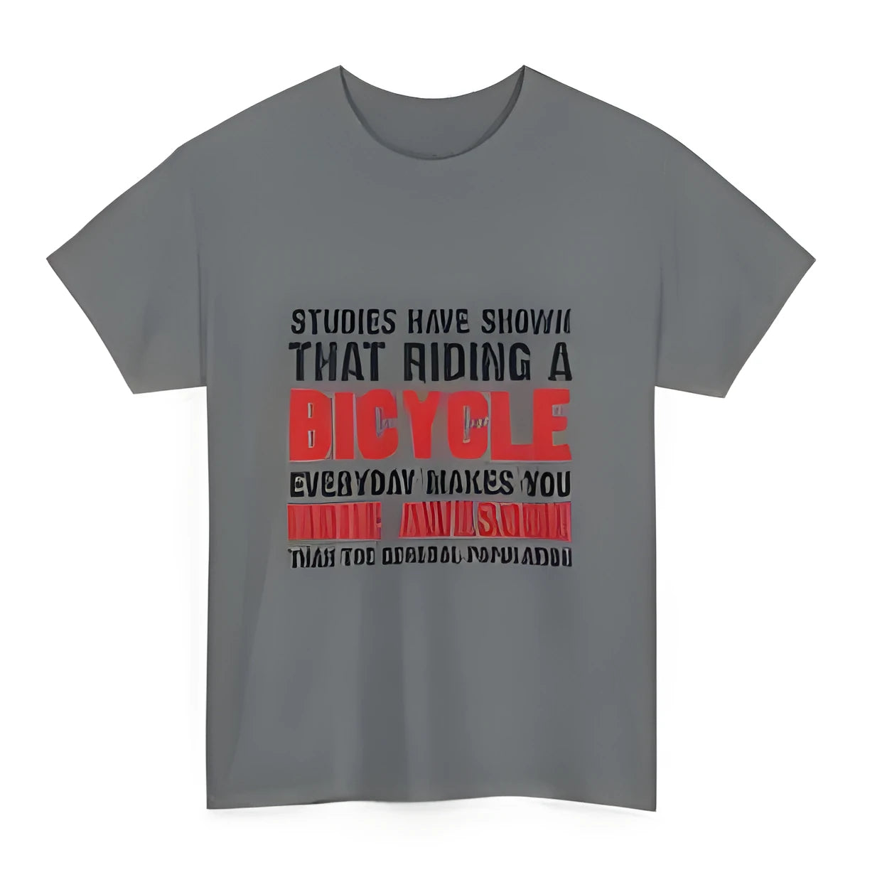Grey women's cotton short sleeve T-shirt with printing pattern design